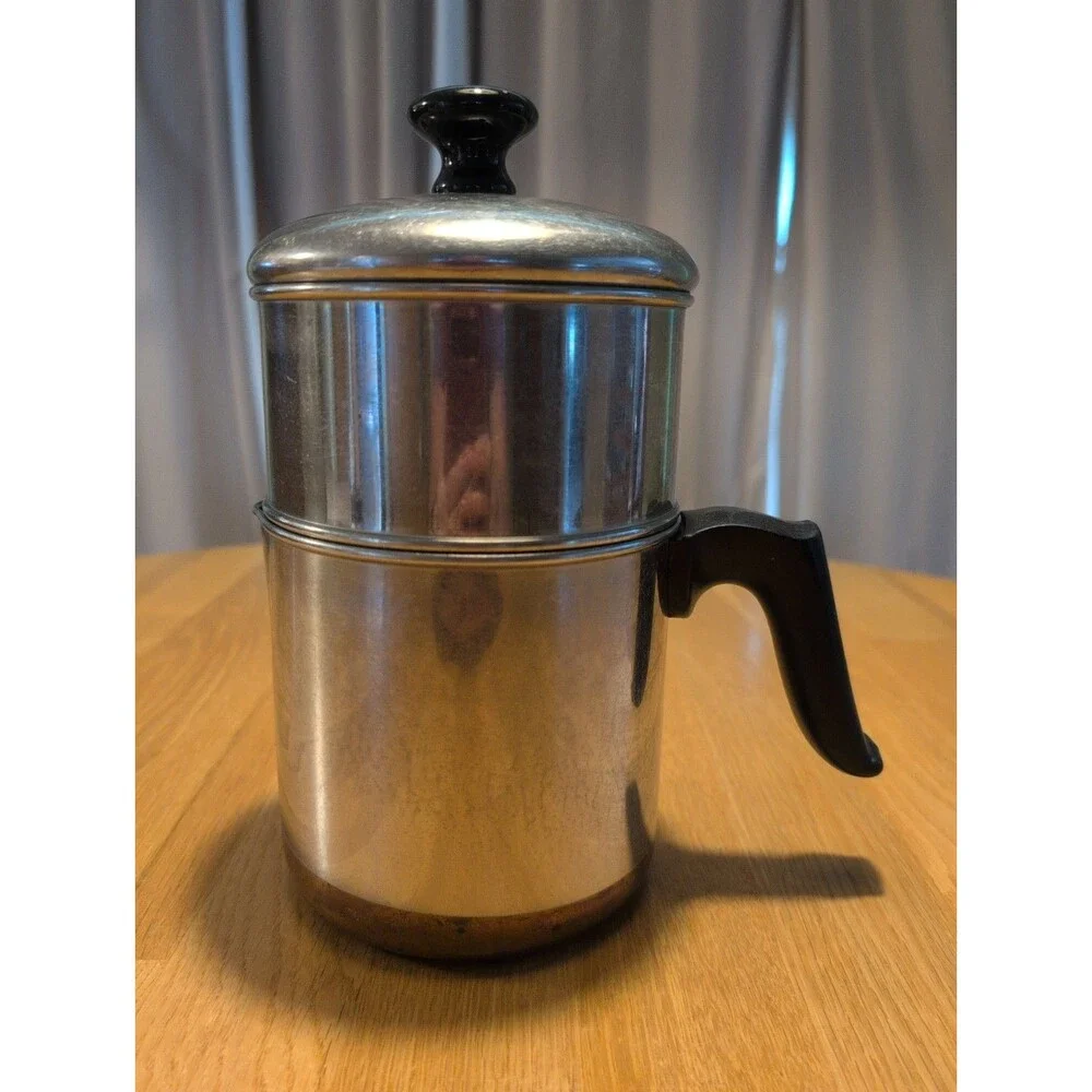 Vintage Revere Ware 4-Cup Drip-O-Lator Copper Bottom Coffee Maker (1946–1968)